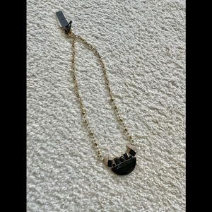 JCrew Art Deco Black Stone & Gold Necklace